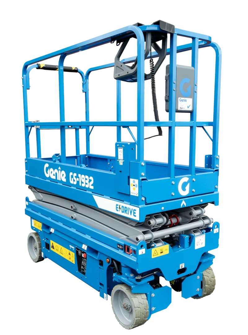 8m Sakselift Smal - Genie GS-1932 - Fast rekkverk